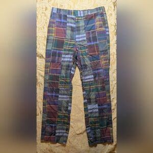 Vtg Murray's Toggery Shop Corbin Madras Plaid Dress Pants Trousers Mens 37x45